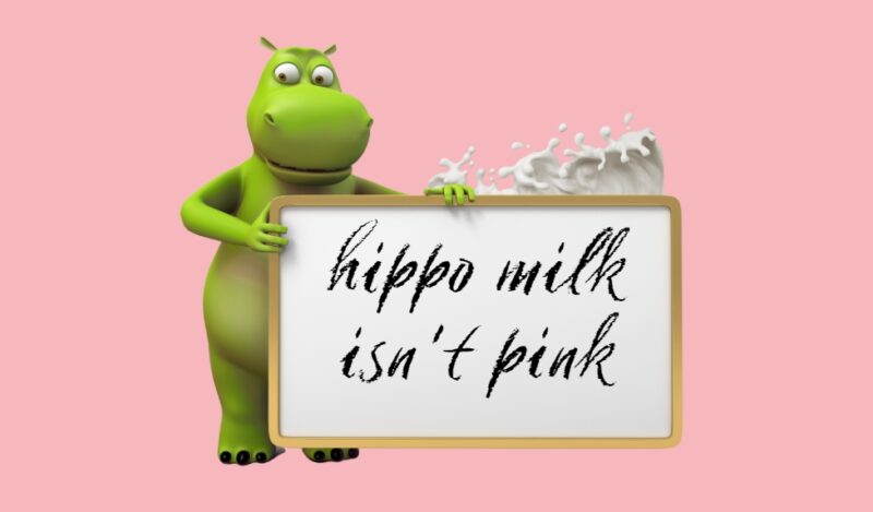 hippo milk isn't pink