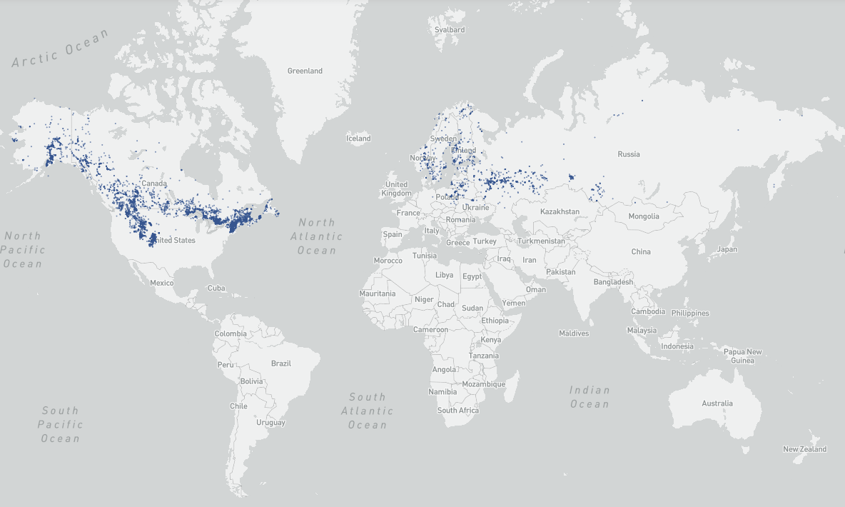 Where you can to find moose - Map