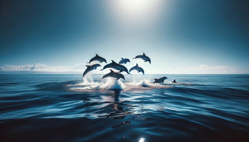 Dolphins Jumping